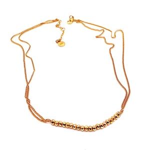 STELLA & DOT Gold Tone Necklace 16.5” With 2” Extender